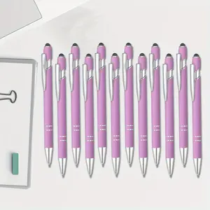 12 pcs handwriting touch screen pen Black Ink Smooth Writing Pens printing logo signature pen Metal Stylus Pens for Coworkers, Family, Colleagues, Office Fashion Accessories
