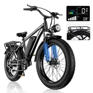 26 Inch Electric Bike Off-Road  1000W 48V 15.6Ah for Adults 20" Fat Tires Dual Suspension 50KM/H Top Speed 35–50KM Range Shimano 7 Gears Front & Rear Drive CE UL2849 Approved