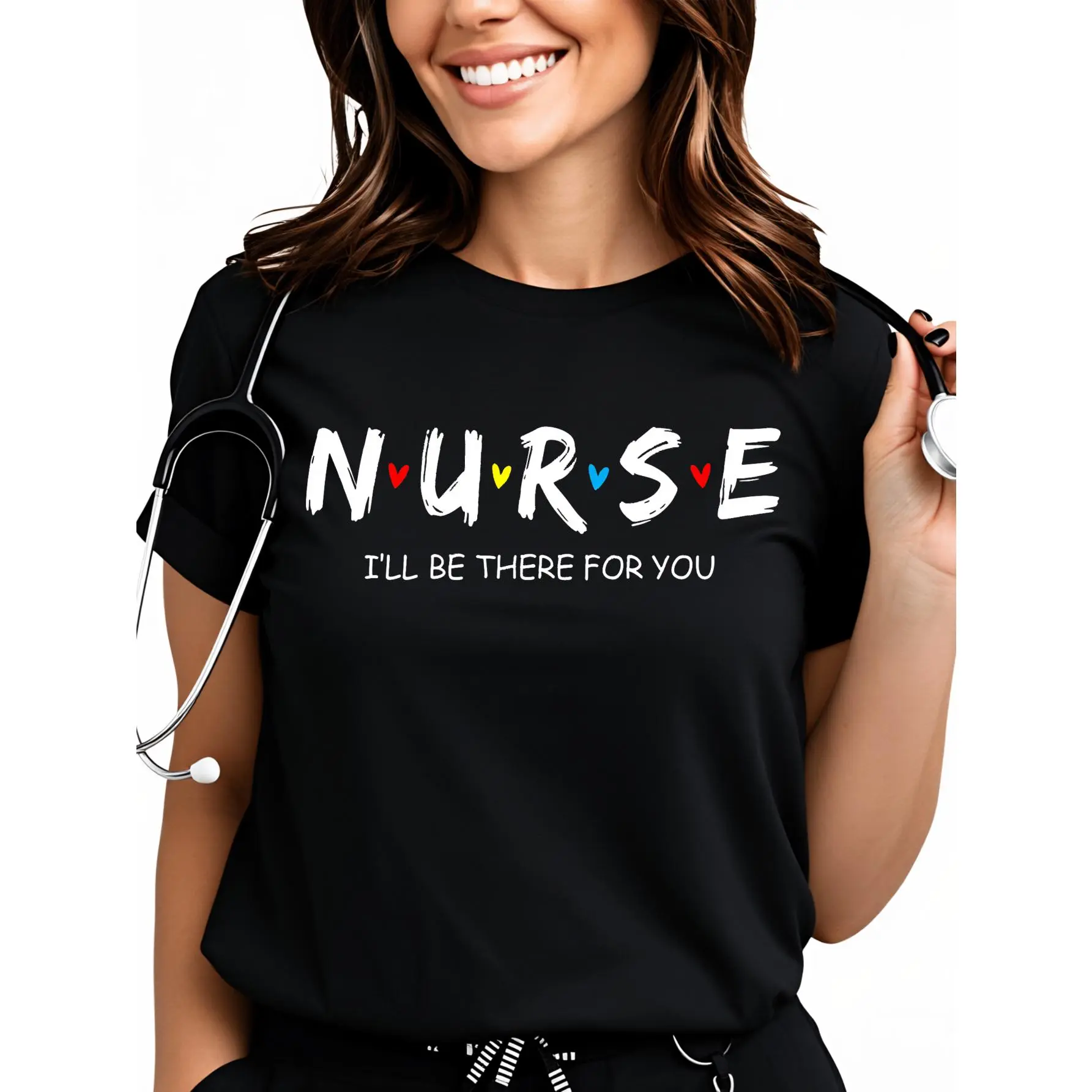 100% Cotton Cute Nurse Shirt I Will Be There for You Gift for RN & LPN T-Shirt