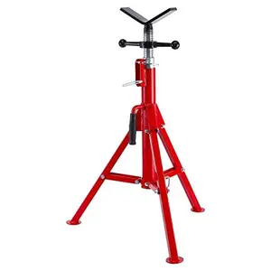 GARVEE V Head Folding Steel Jack Stand for 1/8-12 Inch Pipe with a Load Capacity of 2500 lbs - Durable and Reliable Support for Your Heavy-Duty Needs
