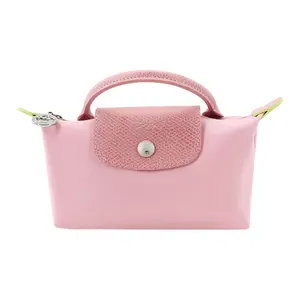 Women's Longchamp Le Pliage 17 Valentine's Day Edition Tote Bag - Petal Pink Nylon, Short Handle, Leather Trim, Snap Zipper Closure, Grained Calfskin, Fashion Elegant Handbag, Casual Trendy Purses