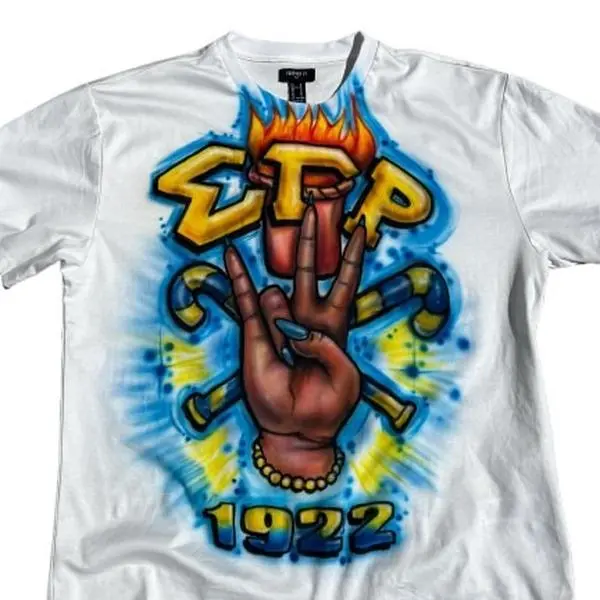 Sgrho Inspired Airbrush T-Shirt - Unique Sorority Apparel For Stylish Women Cotton Fit