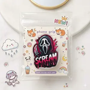 Scream Ghost Phone Grip, Horror Movie Inspired Magnetic Holder, Cute Pop Grip for Teens & Spooky Fans