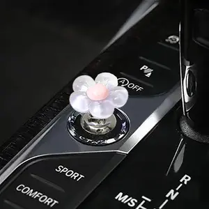 one-Touch Start Button,Engine Start/Stop  Flower Starter Coer (for Decoratie Accessories)  Decor for Women(Purple
