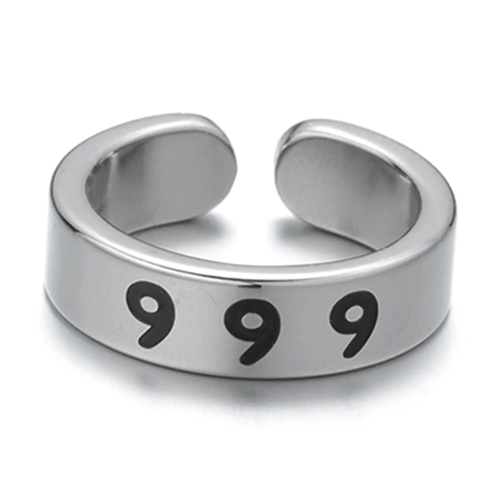 OIDEA Engraved Phrase Angel Number Circular Ring - Stainless Steel Anti-Rust Adults' Adjustable Fitted C-Shape Band, Lucky 111/222/333/444/555/666/777/888/999, Custom Anniversary Promise Gift (Fashion Accessories), Accessories Adults, Circular Ring Rings