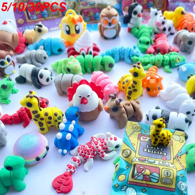 3D Printed Animal Blind Bag, Mystery Animal Figures Figurine Set (5/10/30PCS), Cute Collectible Miniatures for Fairy Garden, Dollhouse Decor & Birthday Gift