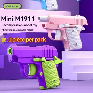 1PC-Mini Gravity Carrot Gun Toy Blasters, 3D Printed Reverse Blowback Handheld Cosplay Prop, Miniature 1911 Style Plaything for Kids & Collectors