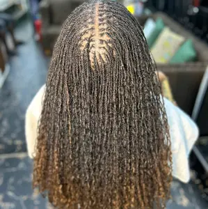 100% human hair sisters locs. 8 inches 200 locs black.