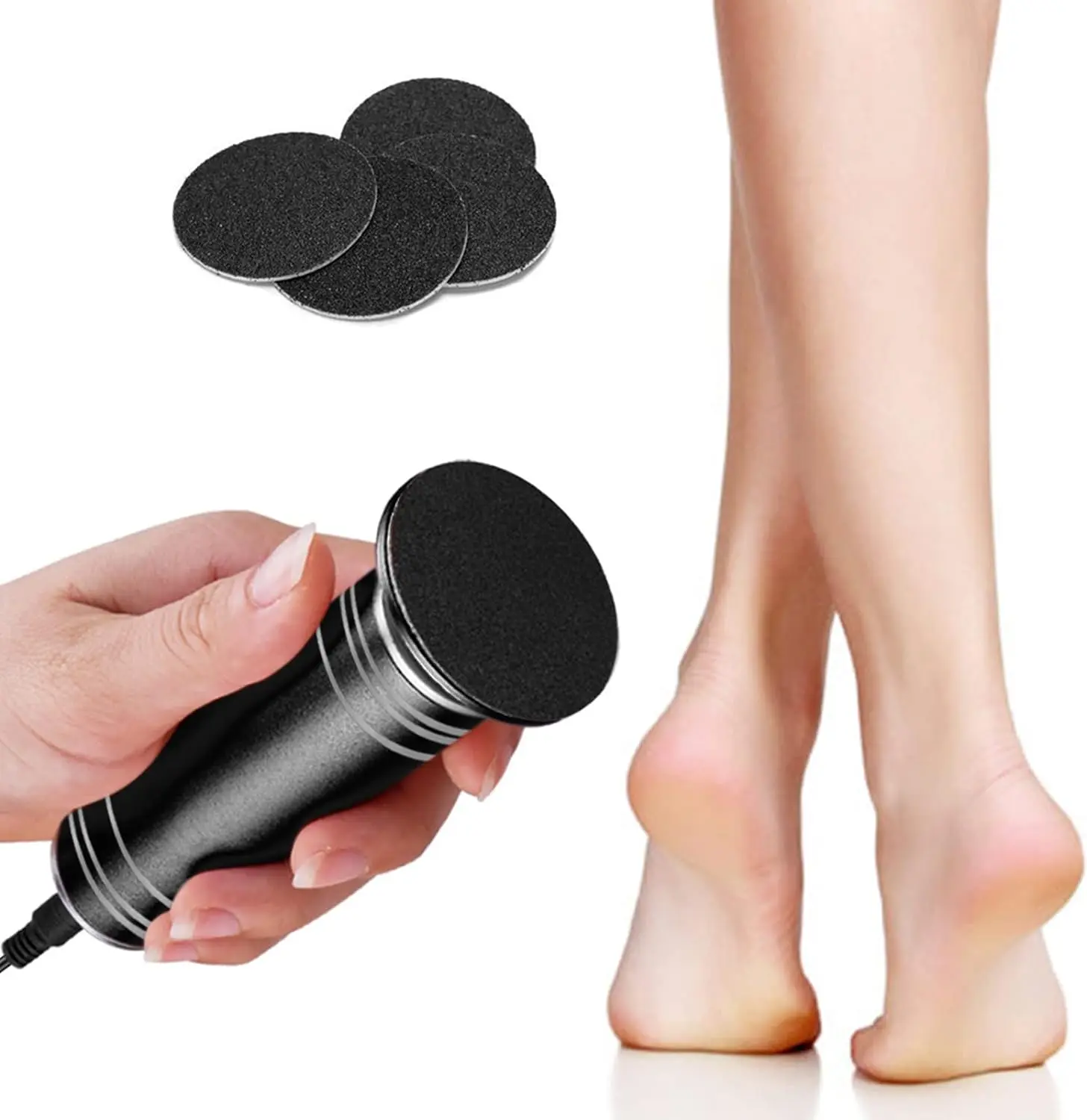 Electric Callus Remover, Ravifun Foot File Grinder Tool with Speed Controller and 60pcs Replacement Sandpaper Disk for Men Women Dead Dry Crack Skin Calluses Manicure Nail Nail Care Plug Nail Art Cutics electric  callus
