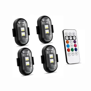 Led Aircraft Strobe Light Remote Wireless Motorcycle Flash Light Warning Lights for Bike Car Multifunctional free