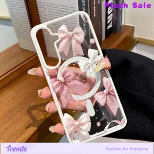 Phone Case for Samsung Galaxy S24 Plus S25 Ultra S23 FE Ultra S22+ Bow Delight Dream Pattern TPU Shockproof Anti-Scratch Stylish Smartphone Cover