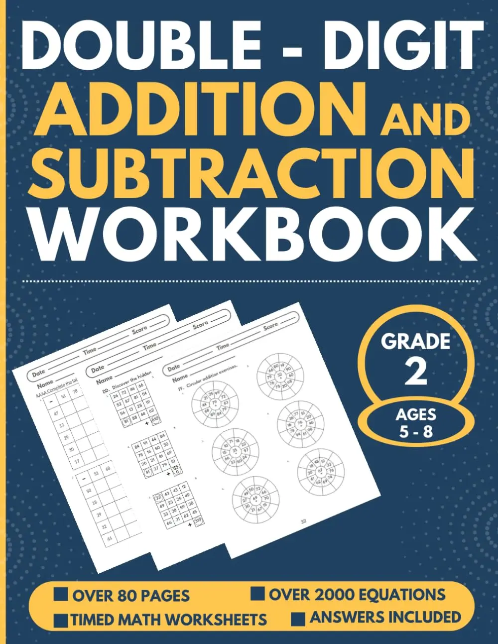 Double Digit Addition and Subtraction Workbook with Answers.: Daily Practice ofReproducible Grade 2 Two Digit Math Worksheets. Timed Test Math ...Homeschooling, and For Kids Ages 5 - 8.