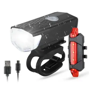 USB Rechargeable Bike Light, Front Light & Taillight, Easy to Install, 3 Modes, Bicycle Accessories for Safety Riding, Bike Tail Lights
