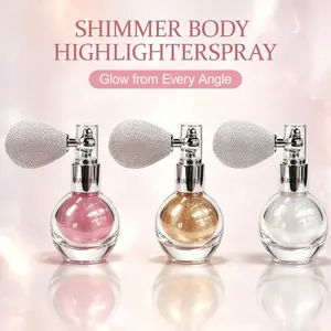 DRAWHONEY Portable Shimmer Highlighter Spray, Multi-Use Glitter Glow Mist for Face Body Hair, Makeup Sparkle Spray for Party & Photo Looks - BY