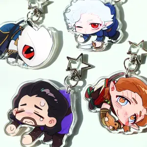 Baldur's Gate 3 Acrylic Keychains, Astarion TheDarkUrge Gale Halsin Chibi Character Keyrings, BG3 Inspired Keychain Acrylic Charms - Cute Characters, Kawaii Bag Charm for Keys, Backpack & Gifts, Collectible Fan Accessory, Aesthetic Game Merch!