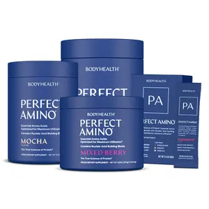 BODYHEALTH Perfect Amino Powder - Essential Amino Acids for Muscle Recovery - 6x The Protein of Whey, Vegan, Gluten-Free, Dairy-Free, Soy-Free, No MSG, No Artificial Sweeteners, Collagen Fitness Supplement - Dietary, Healthcare - 6 Flavors