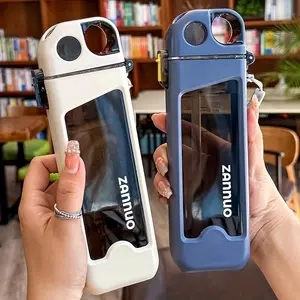 350ML Leakproof Square Water Cup Tumbler, Hydration Tumbler, 1 Count Portable Straw Sports Water Bottle with Scale, Summer Cool Bottle Suitable for Outdoor Activities, Travel, Drinkware