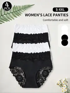 Women's Lace Panties Twin Gift Box - Includes 4/6/8 Lace Panties, Soft & Breathable, Romantic Gift for Birthdays & Anniversaries, Christmas Gift, Lingerie, Underwear