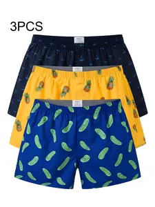 Mens Boxer Shorts Funny Boxers Sleep Short Plaid Cotton Loose Woven Boxers for Men Casual Menswear shorts for the summer essential shorts Nightwear Stylish