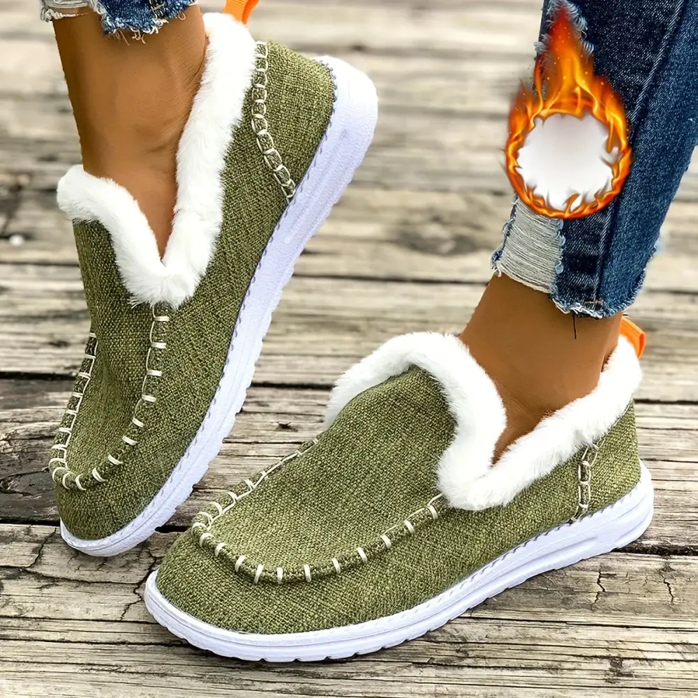 Women's Fleece-Lined Winter Walking Boots, Cold Weather Style Footwear for Outdoor Activities