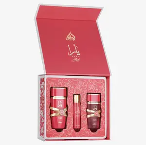 Lattafa Yara Candy Gourmand Gift Set - Women's EDP 100ml, 12ml Travel Spray, 50ml Sandalwood Hair Mist with Fruity Sweet Floral & Balanced Aroma