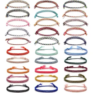 Unisex Handmade Cotton Thread Friendship Bracelets - Premium Woven, Adjustable Colorful String Wrist/Ankle Cord, Braided, Party Favors, Classic Symbol, Perfect Gift