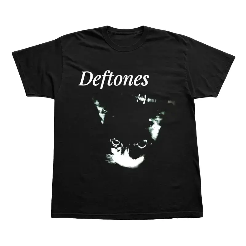 Deftones Rockstar Cat Y2K Tee - Headphone Kitty Aesthetic Graphic Shirt Vintage T-Shirt Funny Cat Shirt Y2k Clothing Unisex Cotton Crewneck Casual Fitted Top All Seasons Gildan Blanks Printed Tee Hoodie Tshirt
