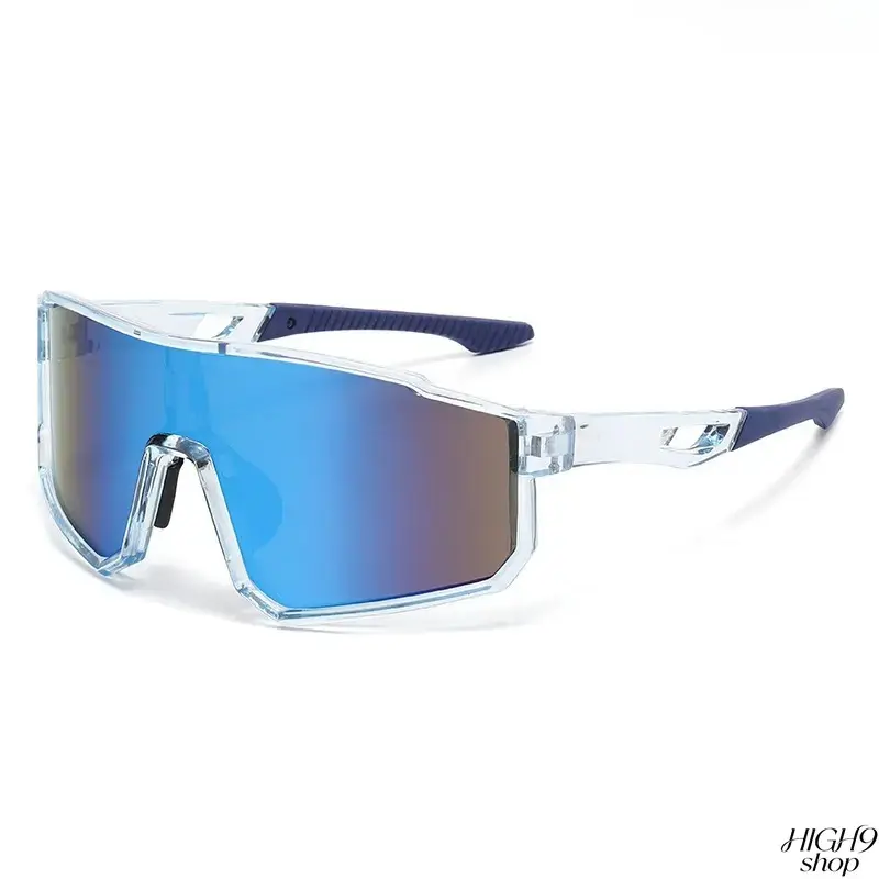 Unisex One Piece Cycling Sunglasses, UV400 Windproof Colorful Mirrored Sports Eyewear for MTB Road Bike Driving Outdoor Beach Vacation