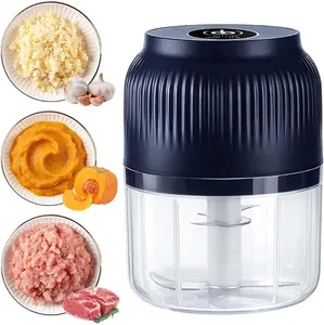 Electric Food Shredder, Mini Meat Grinder, Garlic Puree Maker, USB Charging, Portable Kitchen Gadget for Minced Meat, Vegetable, Onion, Ginger, Chili, Rechargeable Lithium Battery raccoon  cheese  grater lychee  peelers