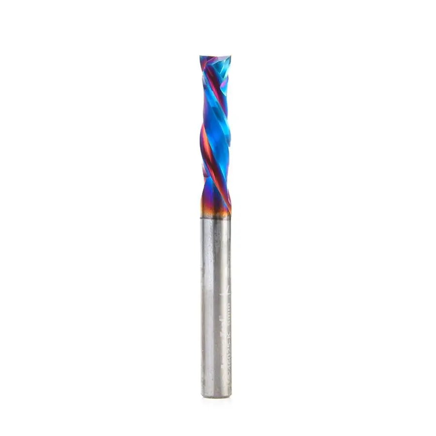 Amana Tool 46025-K CNC SC Spektra Extreme Tool Life Coated Mortise Compression Spiral 6mm D x 22mm CH 6mm SHK 64mm Long 2 Flute Router Bit