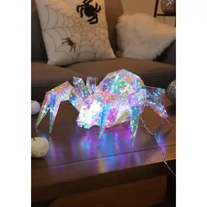 13.78-Inch USB Electric Lighted Holographic Hanging Spider Decoration