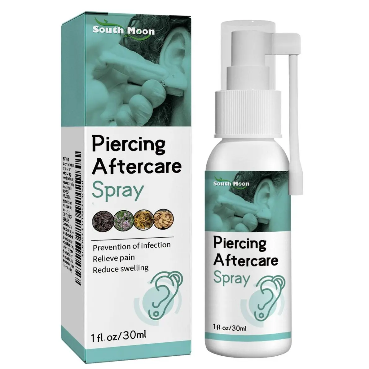 Piercing Care Spray - Gentle Cleansing & Soothing Solution for New Navel, Nose & Body Piercings, Daily Sensitive Skin Formula to Prevent Odor & Blockage
