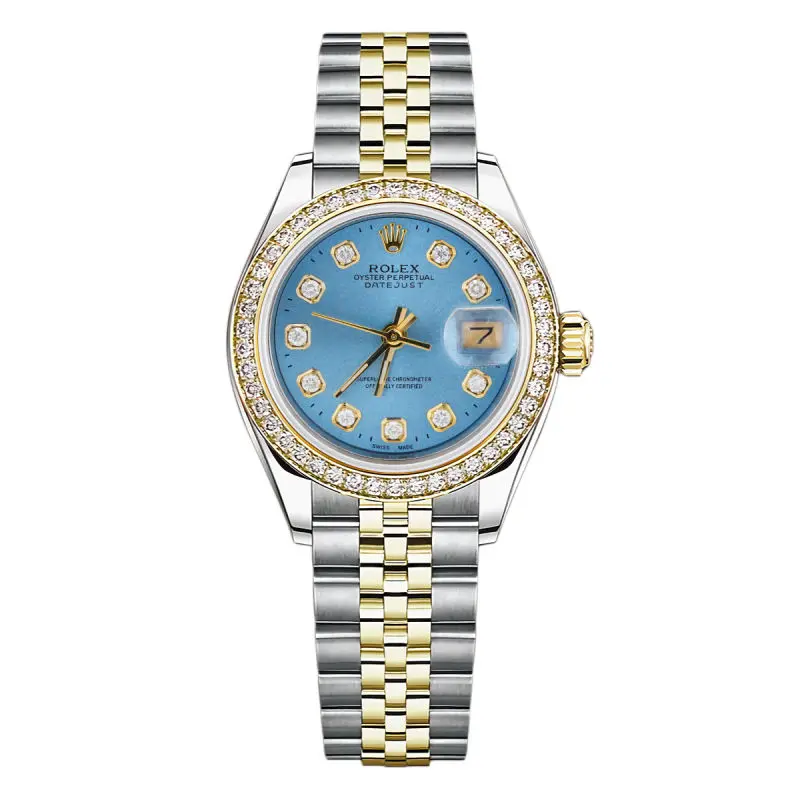 Rolex Datejust 69173 Ladies Two-Tone Custom Ice Blue Diamond Dial & Bezel WHP041126