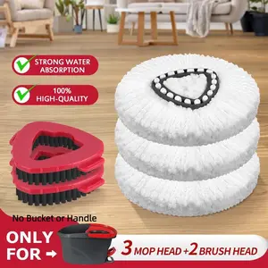 For O-Cedar EasyWring 1 Tank System Only Spin Mop Heads & Scrub Brush Refill Bucket & Handle NOT Included Perfect Suitable For All Floor Type, Mop Head Refills
