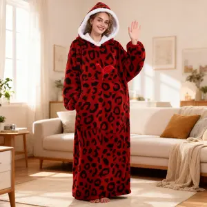 Leopard Print Apple Cold-Resistant Hooded Clothing for Women Stylish Cold-Resistant Hooded Loungewear Nightwear Warm Hood Long Sleeve Versatile Outdoor Wear Womenswear Womenswear Casual