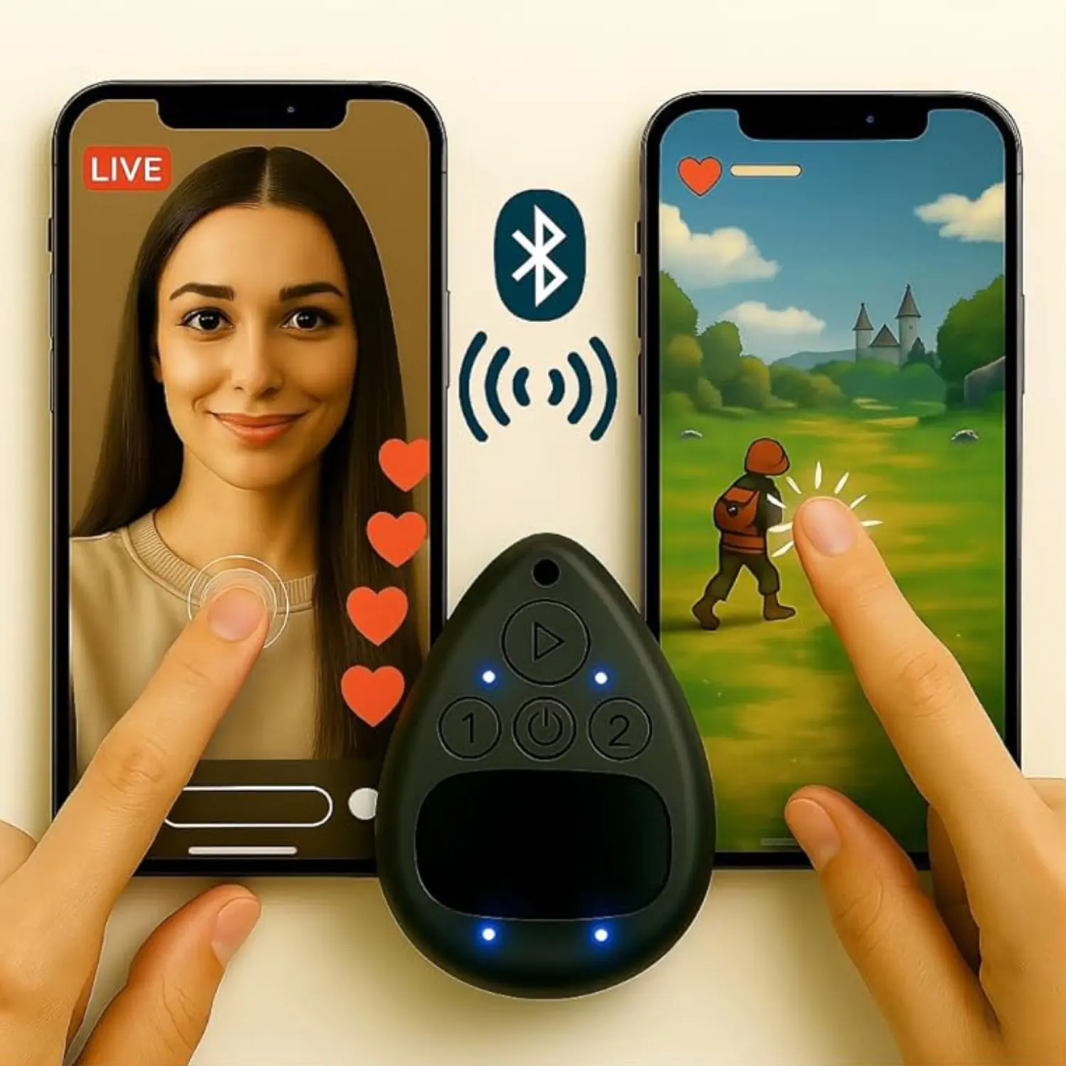 Battery-Powered Bluetooth Screen Tapper, Ultra-Silent Wireless Auto Clicker with Customizable Click Speed, Hands-Free Operation Ideal for TikTok Live Broadcast Interaction, Gaming AFK and Daily Reward Missions
