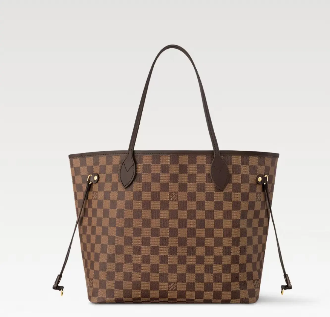 Pre-owned Louis Vuitton Neverfull MM Damier Ebene New Version Red Interior Microchip Shopping Tote Bag