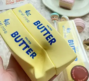 Simulated Butter Squishy Toys, Super Slow Rebound Fidget Toy for Relax, Work Decompression, Super Wet, Perfect for Daily & Party