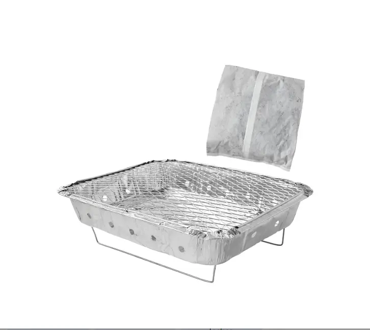 Charcoal Disposable Instant Grill 540g - Aluminum Construction, Suitable for Cooking and Barbecuing