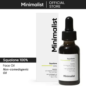 Minimalist 100% Squalane Super-Lightweight Hydrating Face Oil Moisturizer - Single Item for All Skin Types, Reduces Fine Lines - 1 Fl Oz/30 ml