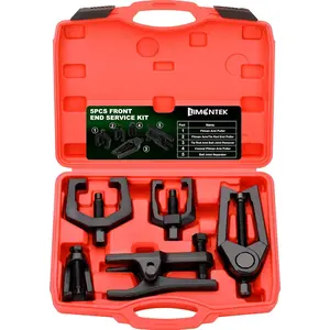 5pcs Pitman Arm Ball Joint Separator, Tie Rod End Tool for Ball Joint Press Kit, Front End Service Kit, Splitter Removal Kit (Black)