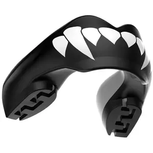 SafeJawz ORTHO Protective Sports Mouth Guard for Braces with Case for Boxing, Basketball, Lacrosse, Football, MMA, Hockey - BLACK FANGZ