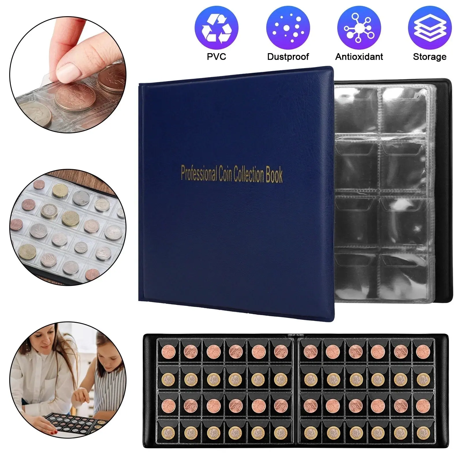240 Coin Collection Book Holder Album Coins Storage Organizer for Collectors US