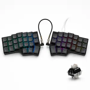 YIVU 46-Key Split Mechanical Keyboard,programmer keyboard, coding keyboard, 40% Wired Ergonomic RGB Backlit Keyboard with Hot-Swappable Sockets, QMK/VIAL Support, PBT Keycaps,Pre-Lubricated Linear Switches for Custom Keyboard Setup & Office Use