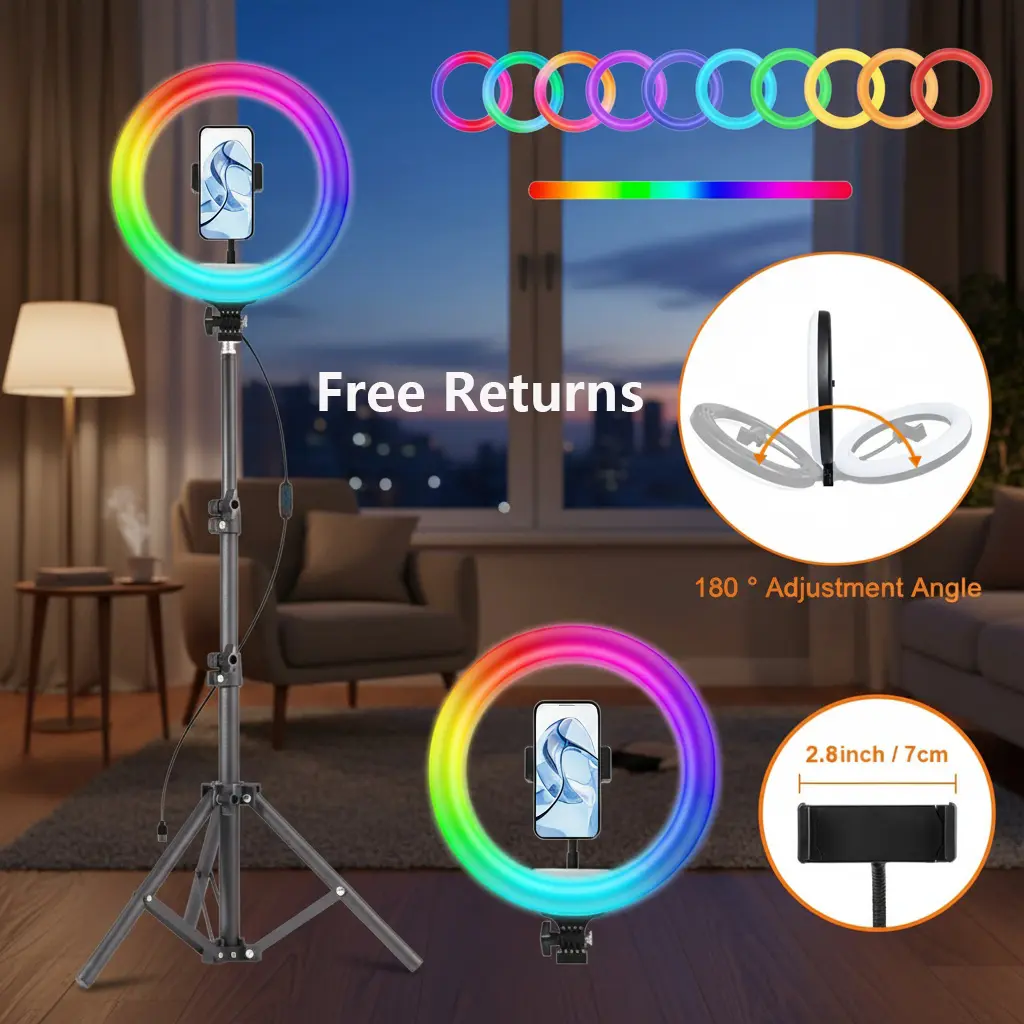 10 Inch Ring Light with Tripod ,Tripod for Smartphone with Selfie Mobile Phone Tripod Holder with  for Photography, YouTube, TikTok,#a rodeluz#tiktoklight