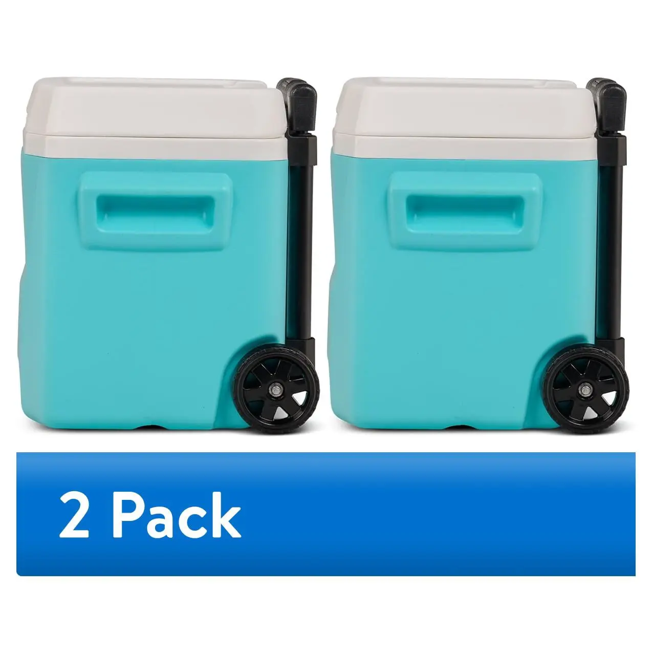 (2 pack) Igloo 16 QT Laguna Hard Side Ice Chest Cooler with Wheels, Aqua Blue