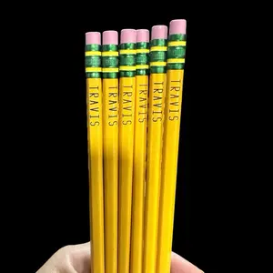 Dixon Ticonderoga Number 2 Yellow Pencils - Engraved and Personalized (6 Pack)