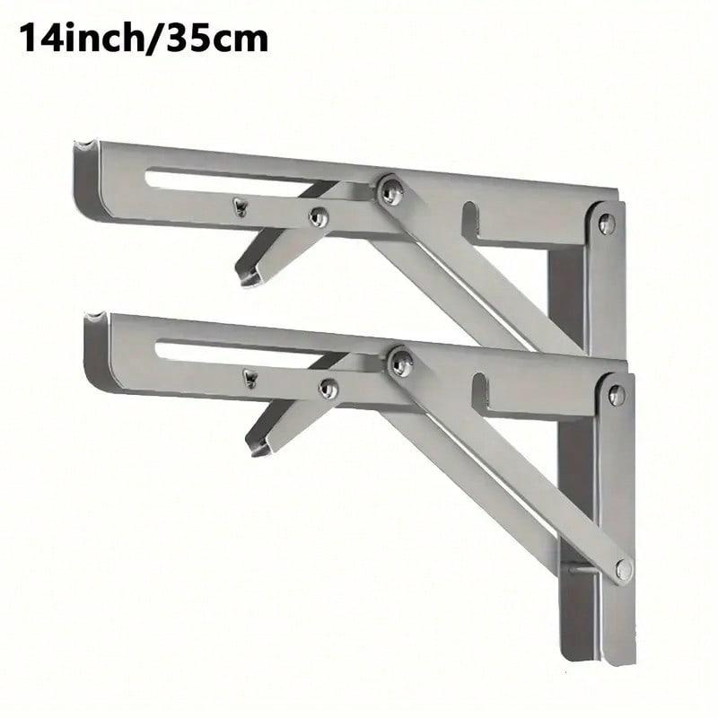 TAIMASI Heavy-Duty Folding Shelf Brackets - Space-Saving Wall-Mounted Design For Tables & Workbenches | Includes Mounting Screws - Seasonal Solution For: • Labor Day Workshop Upgrades • Thanksgiving Extra Serving Space • Christmas Gift For DIY Enthusiasts