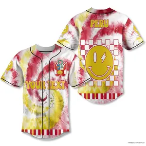 Peru Baseball Jersey Custom Tie Dye Style