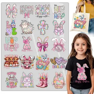 Easter DTF Heat Transfer Bundle – 20 Cute Bunny & Easter Designs, Ready to Press Heat Transfers for T-Shirts, Kids Apparel, Tote Bags & DIY Crafts